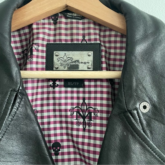 Mackage Black Leather Kenya Moto Style Jacket Size XS - Picture 4 of 10